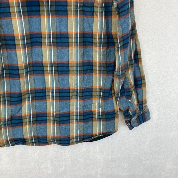 Eddie Bauer Flannel Shirt Jacket Shacket Mens Medium M Classic Fit Hooded Plaid - Picture 16 of 16